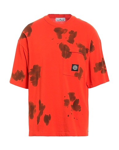 STONE ISLAND T-shirt Orange 100% Cotton