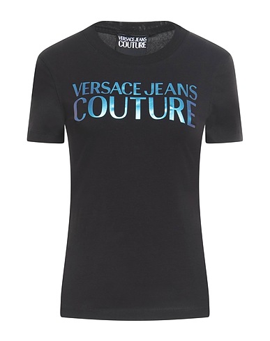 VERSACE JEANS COUTURE T-shirt Black 95% Cotton, 5% Elastane