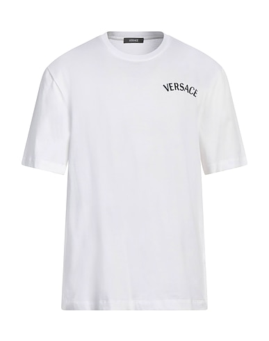 VERSACE T-shirt White 100% Cotton, Viscose, Polyester