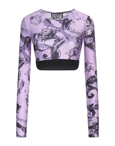 VERSACE JEANS COUTURE Crop top Lilla 80% Poliestere, 20% Elastan