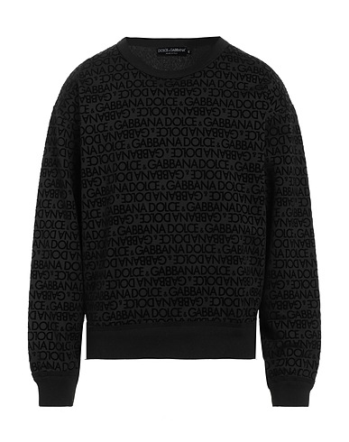 DOLCE&GABBANA Sweatshirt Black 100% Cotton, Viscose, Elastane