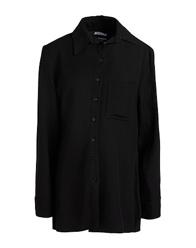JACQUEMUS Solid color shirts & blouses Black 88% Viscose, 12% Polyamide