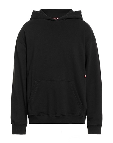 DIESEL Hooded track jacket  Black 100% Cotton, Elastane