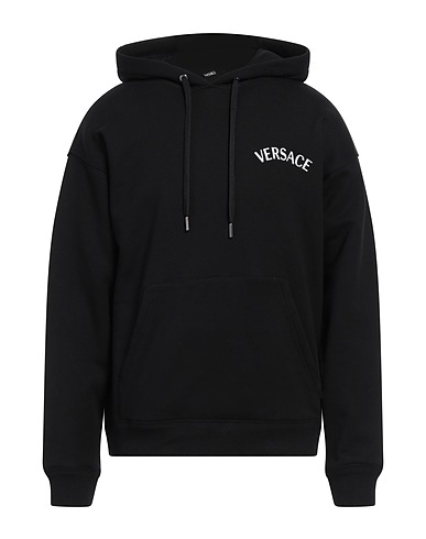 VERSACE Hooded sweatshirt Black 100% Cotton, Viscose, Polyester