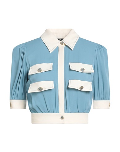 ELISABETTA FRANCHI Patterned shirts & blouses Pastel blue 100% Viscose