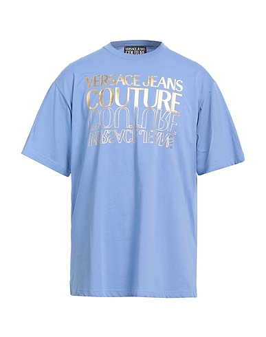 VERSACE JEANS COUTURE T-shirt Blu chiaro 100% Cotone
