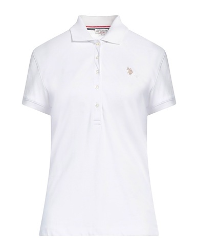 U.S.POLO ASSN. Polo shirt White 95% Cotton, 5% Elastane