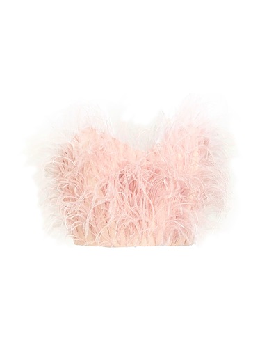 DONDUP Top Light pink 92% Cotton, 6% Elastomultiester, 2% Elastane, Feathers