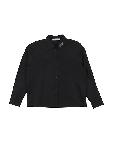 PHILOSOPHY di LORENZO SERAFINI Solid colour shirt Black 97% Cotton, 3% Elastane