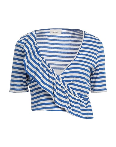 VICOLO Crop top Bright blue 100% Cotton