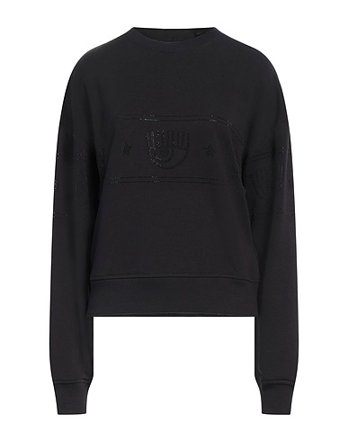 CHIARA FERRAGNI Sweatshirt NERO 100% Cotton, Elastane