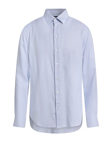 EMPORIO ARMANI Patterned shirt Light blue 100% Cotton