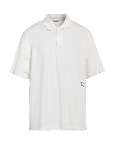 BURBERRY Polo shirt 100% Cotton, Mother-of-pearl, Elastane