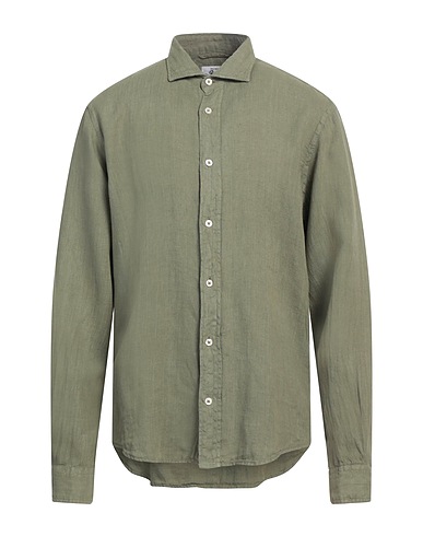 ROŸ ROGER'S Chemise de couleur unie RIVIERA Vert militaire 100% Lin