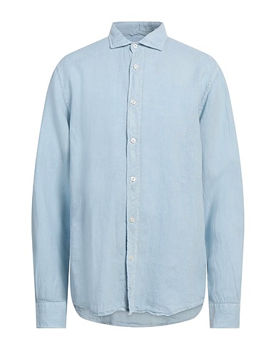 ROŸ ROGER'S Chemise de couleur unie RIVIERA Bleu ciel 100% Lin