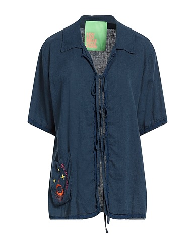 LOU LOU BELLE VILLE PARIS Camicia in lino Blu navy 55% Lino, 45% Viscosa