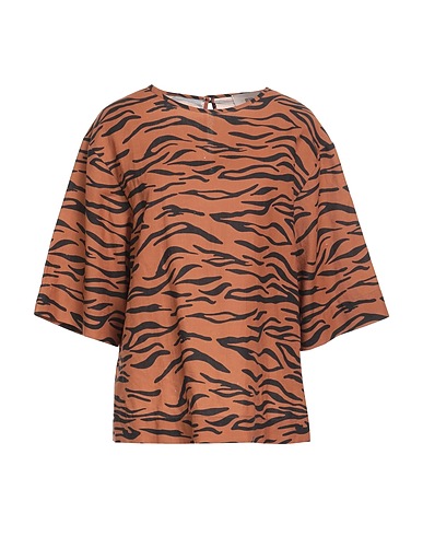 SOLOTRE Top MARRONE 55% Linen, 45% Cotton