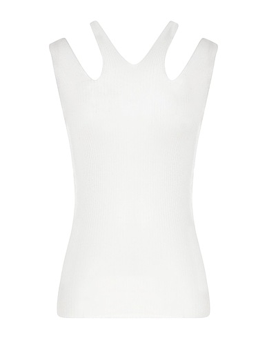 YOHJI YAMAMOTO Top COLLECTION White 57% Nylon, 40% Polyester, 3% Polyurethane