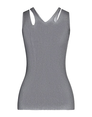 YOHJI YAMAMOTO Top COLLECTION Grey 57% Nylon, 40% Polyester, 3% Polyurethane