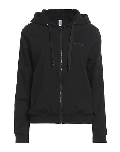 MOSCHINO Hooded sweatshirt Black 95% Cotton, 5% Elastane