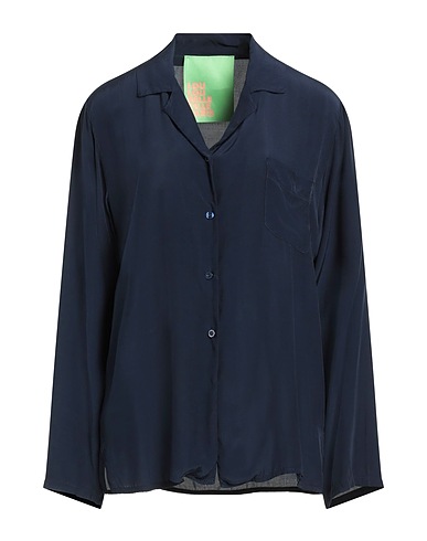 LOU LOU BELLE VILLE PARIS Solid color shirts & blouses Midnight blue 100% Rayon