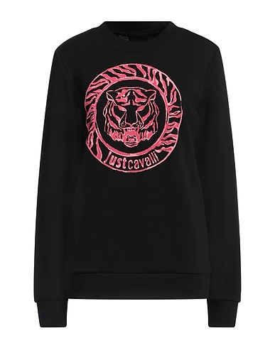 JUST CAVALLI Sweatshirt Black 100% Cotton, Elastane