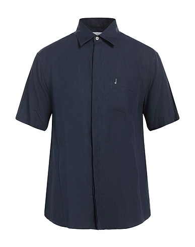 DUNHILL Linen shirt Midnight blue 100% Linen