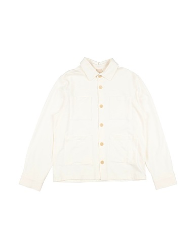 PAOLO PECORA Solid colour shirt Ivory 70% Bamboo, 25% Cotton, 5% Elastane