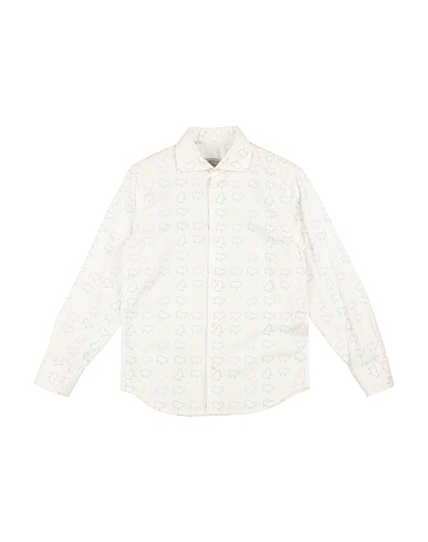 DETWELVE Patterned shirt White 97% Cotton, 3% Elastane