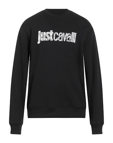 JUST CAVALLI Sweatshirt Black 100% Cotton, Elastane