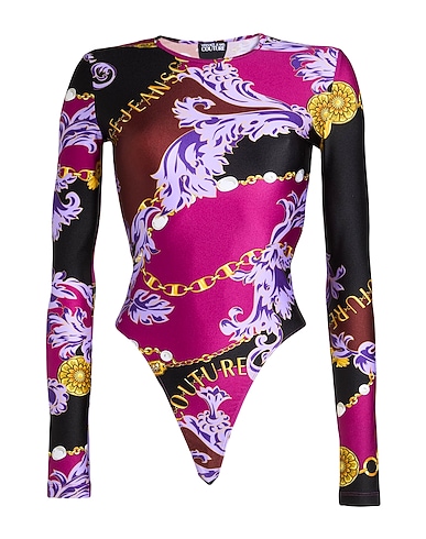 VERSACE JEANS COUTURE TOPS & TEES Chocolate brown 80% Polyamide, 20% Elastane