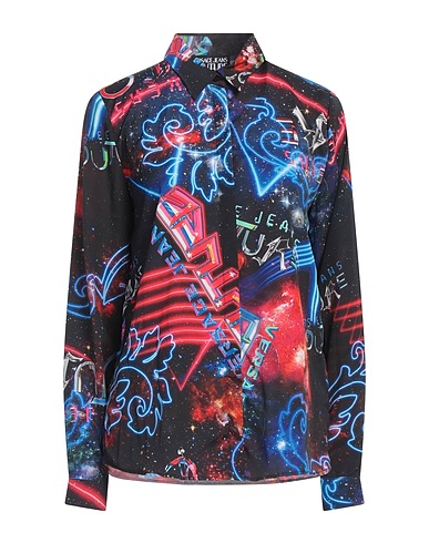VERSACE JEANS COUTURE Patterned shirts & blouses Midnight blue 100% Polyester
