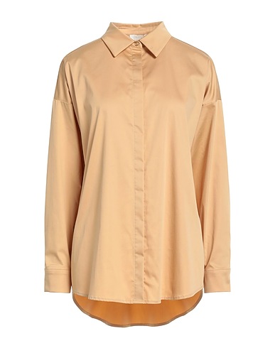 NOTES DU NORD Hemden und Blusen einfarbig Sand 65% Baumwolle, 32% Nylon, 3% Elastan
