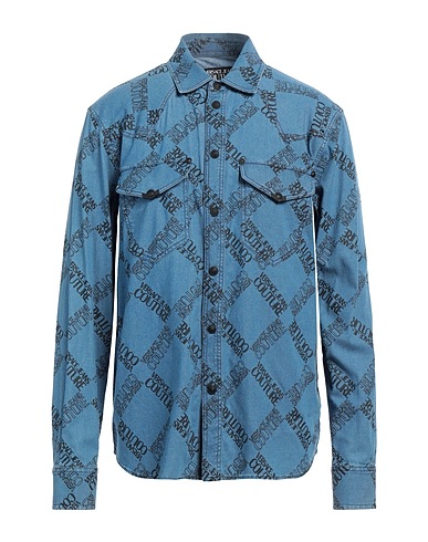 VERSACE JEANS COUTURE Denim shirt 99% Cotton, 1% Elastane
