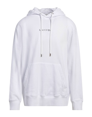 LANVIN Hooded track jacket  White 100% Cotton, Elastane