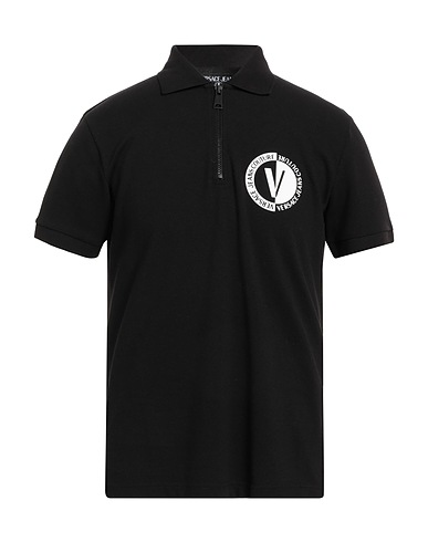 VERSACE JEANS COUTURE Poloshirt Schwarz 100% Baumwolle