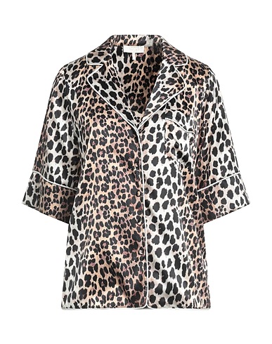 NOTES DU NORD Patterned shirts & blouses Beige 91% Silk, 9% Elastane