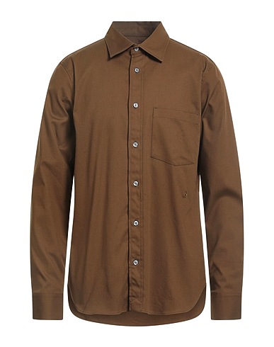 ELVINE Solid color shirt Military green 96% Cotton, 4% Elastane