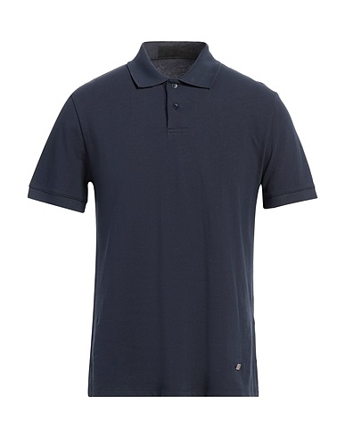 JUST CAVALLI Polo shirt Navy 100% Cotton, Polyester, Lyocell