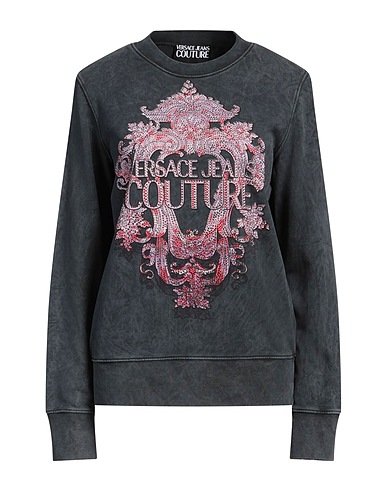 VERSACE JEANS COUTURE Sweatshirt Charcoal 100% Cotton, Elastane