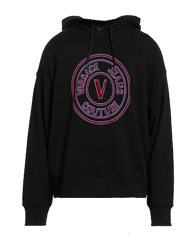 VERSACE JEANS COUTURE Felpa Nero 100% Cotone, Elastan