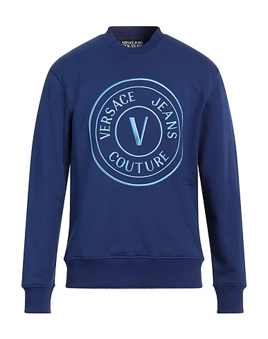 VERSACE JEANS COUTURE Sweatshirt Blue 100% Cotton, Elastane