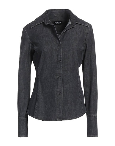 DONDUP Denim shirt Black 72% Cotton, 14% Viscose, 12% Polyester, 2% Elastane