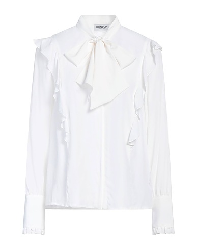 DONDUP Solid color shirts & blouses White 75% Acetate, 25% Silk