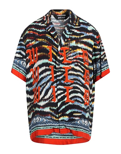 JUST CAVALLI Patterned shirt Black 100% Viscose