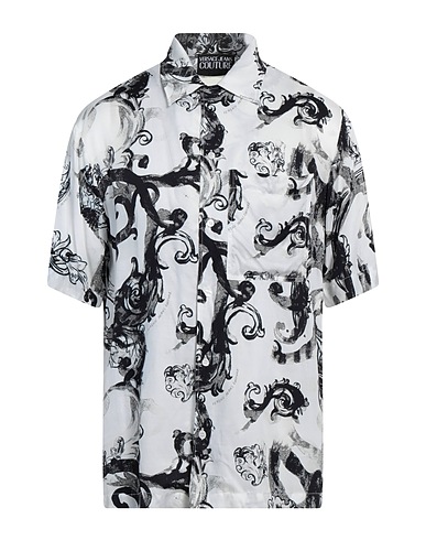 VERSACE JEANS COUTURE 패턴 셔츠 화이트 100% 비스코스