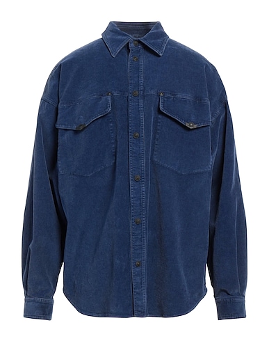 VERSACE JEANS COUTURE Solid color shirt 98% Cotton, 2% Elastane