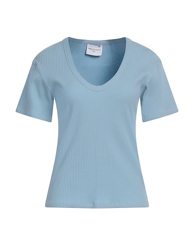 ISABELLE BLANCHE Paris Basic T-Shirt Sky blue 94% Cotton, 6% Elastane
