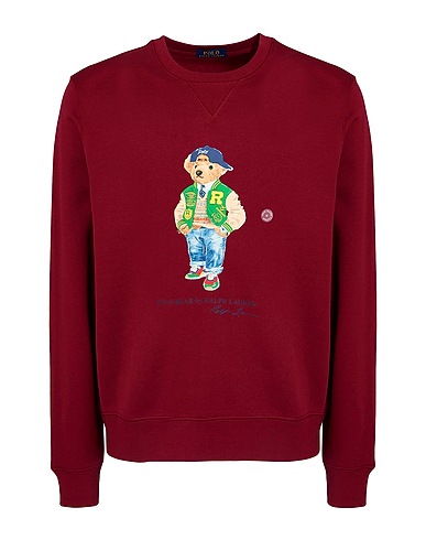 POLO RALPH LAUREN TOPWEAR CABLE-KNIT COTTON CREWNECK SWEATER
 Burgundy 80% Cotton, 20% Recycled polyester