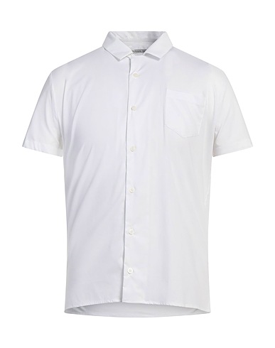 GREY DANIELE ALESSANDRINI Camicia tinta unita Bianco 97% Cotone, 3% Elastan
